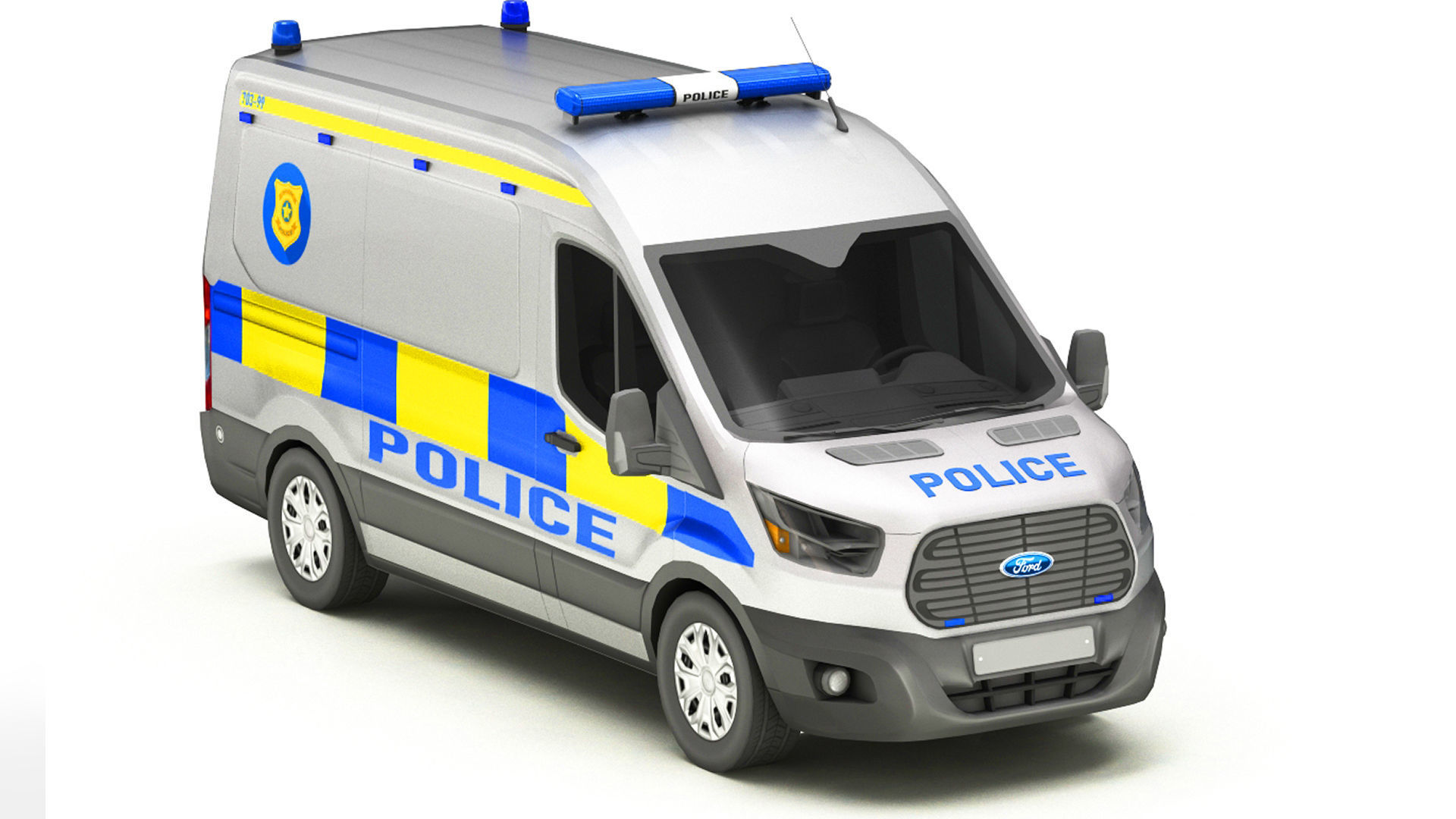 Police Cars Pack Low-poly 3D model_46