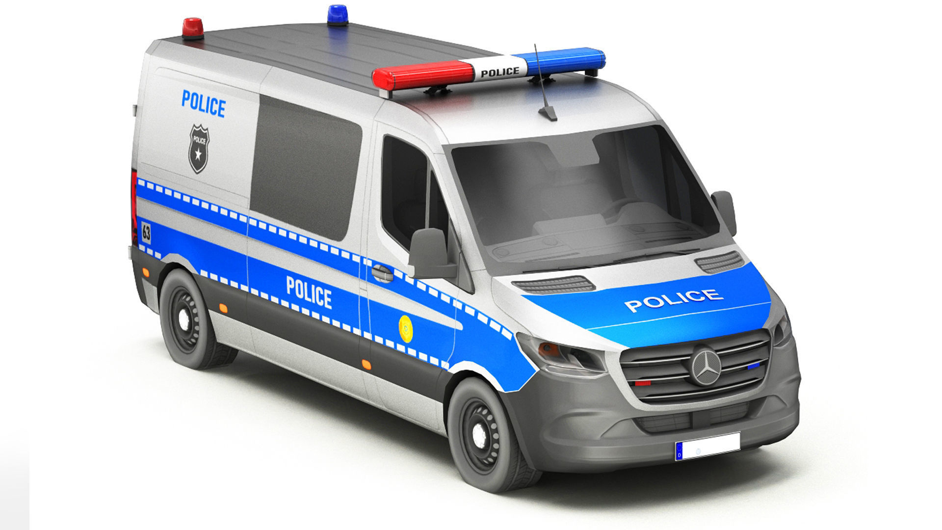 Police Cars Pack Low-poly 3D model_43