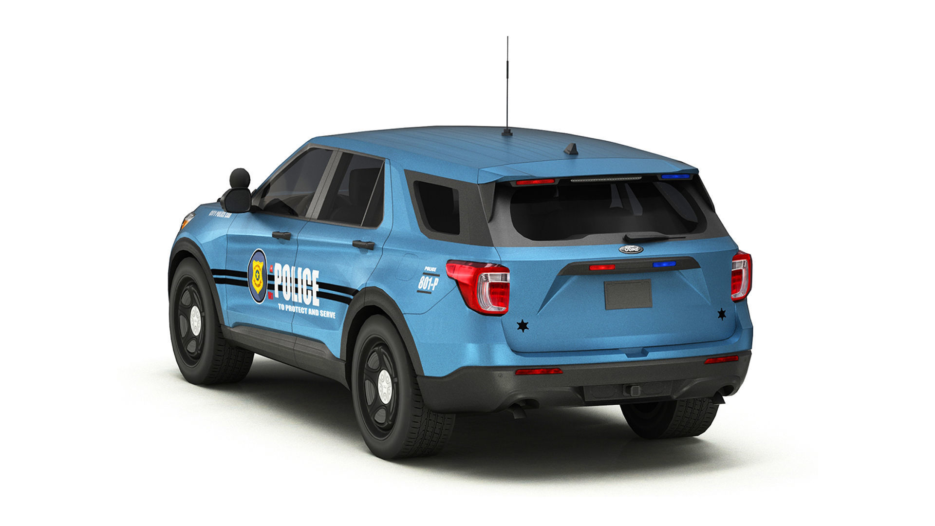 Police Cars Pack Low-poly 3D model_8