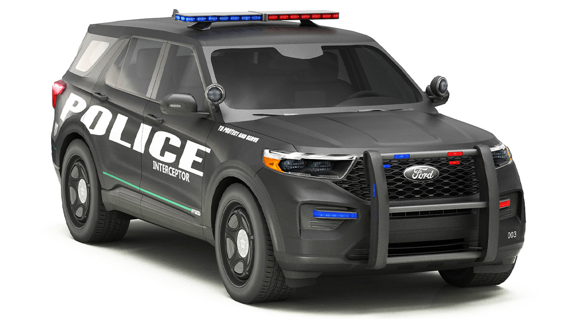 Police Cars Pack Low-poly 3D model_1