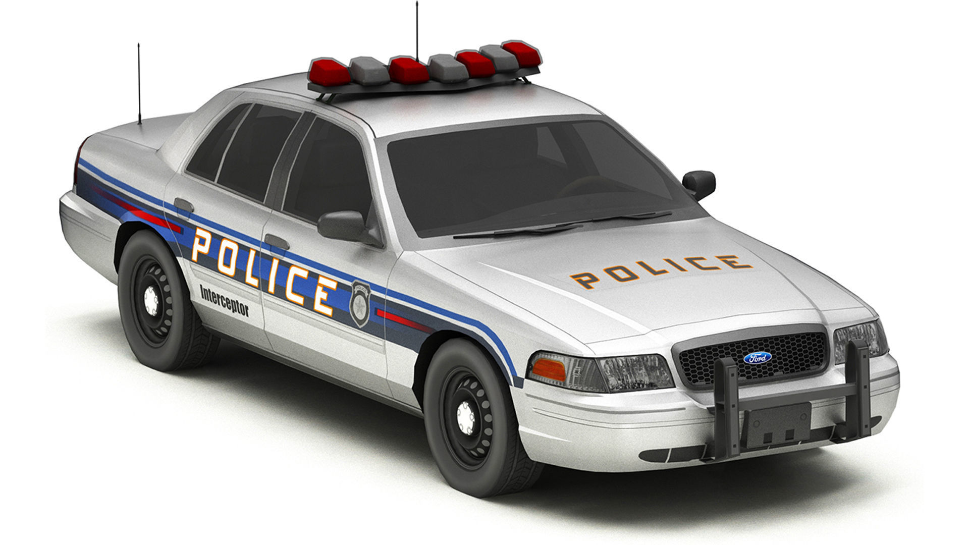 Police Cars Pack Low-poly 3D model_22