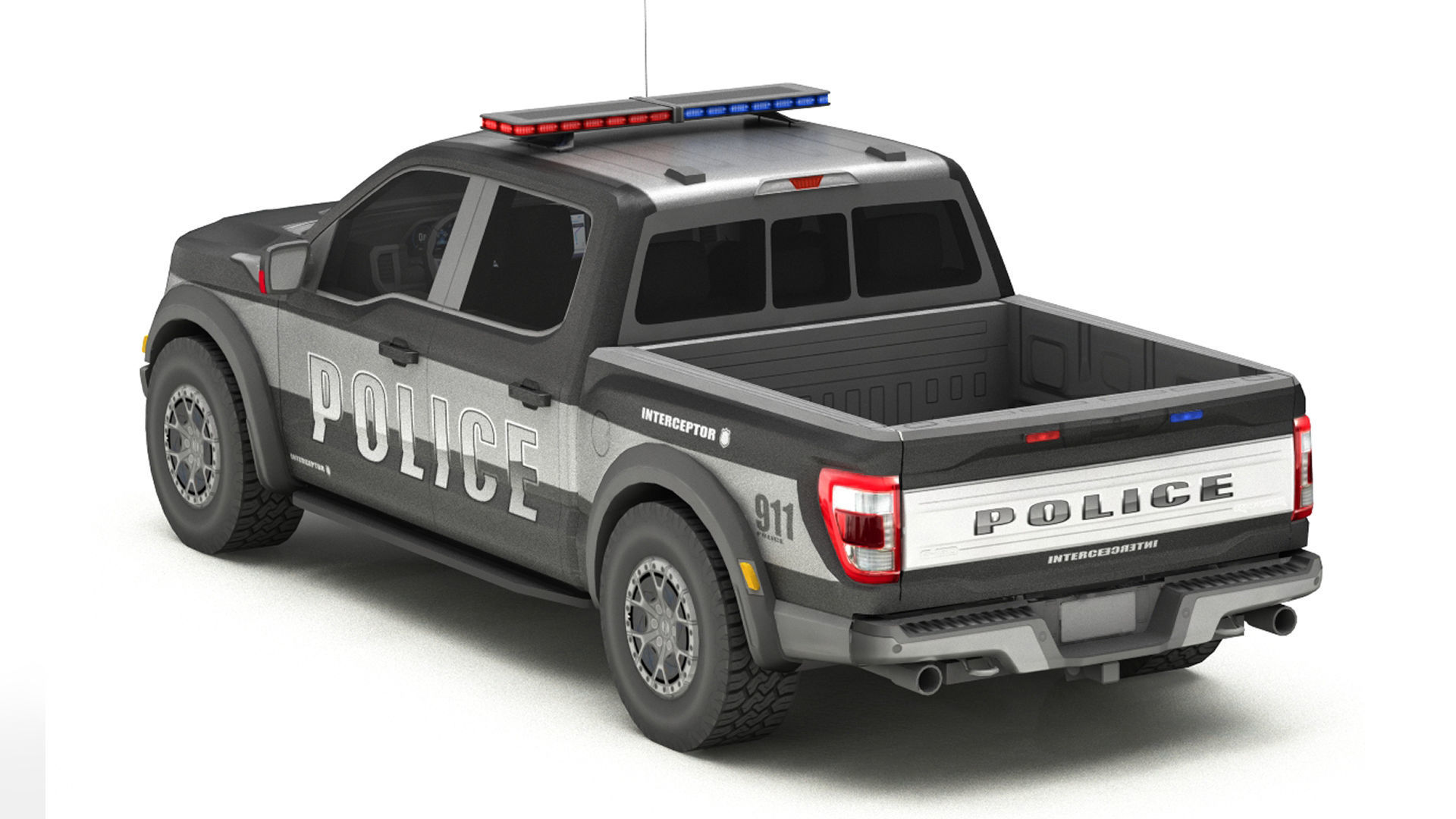 Police Cars Pack Low-poly 3D model_38