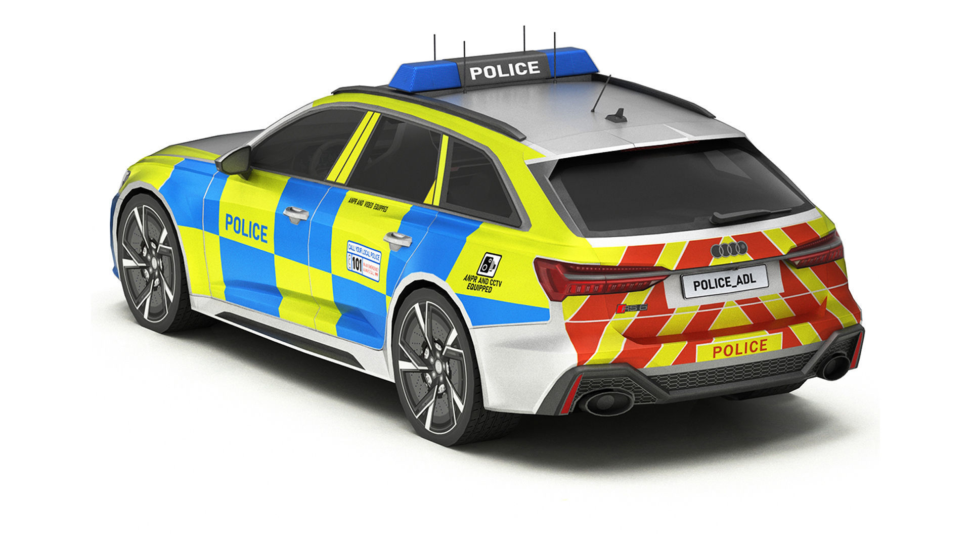 Police Cars Pack Low-poly 3D model_26