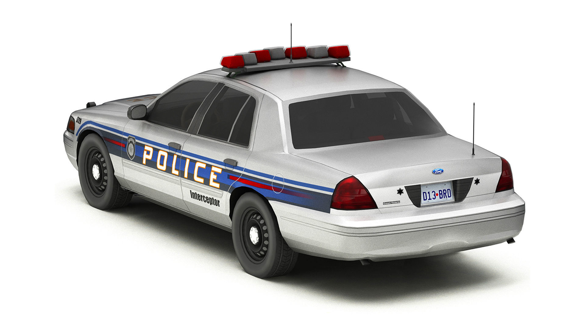 Police Cars Pack Low-poly 3D model_23