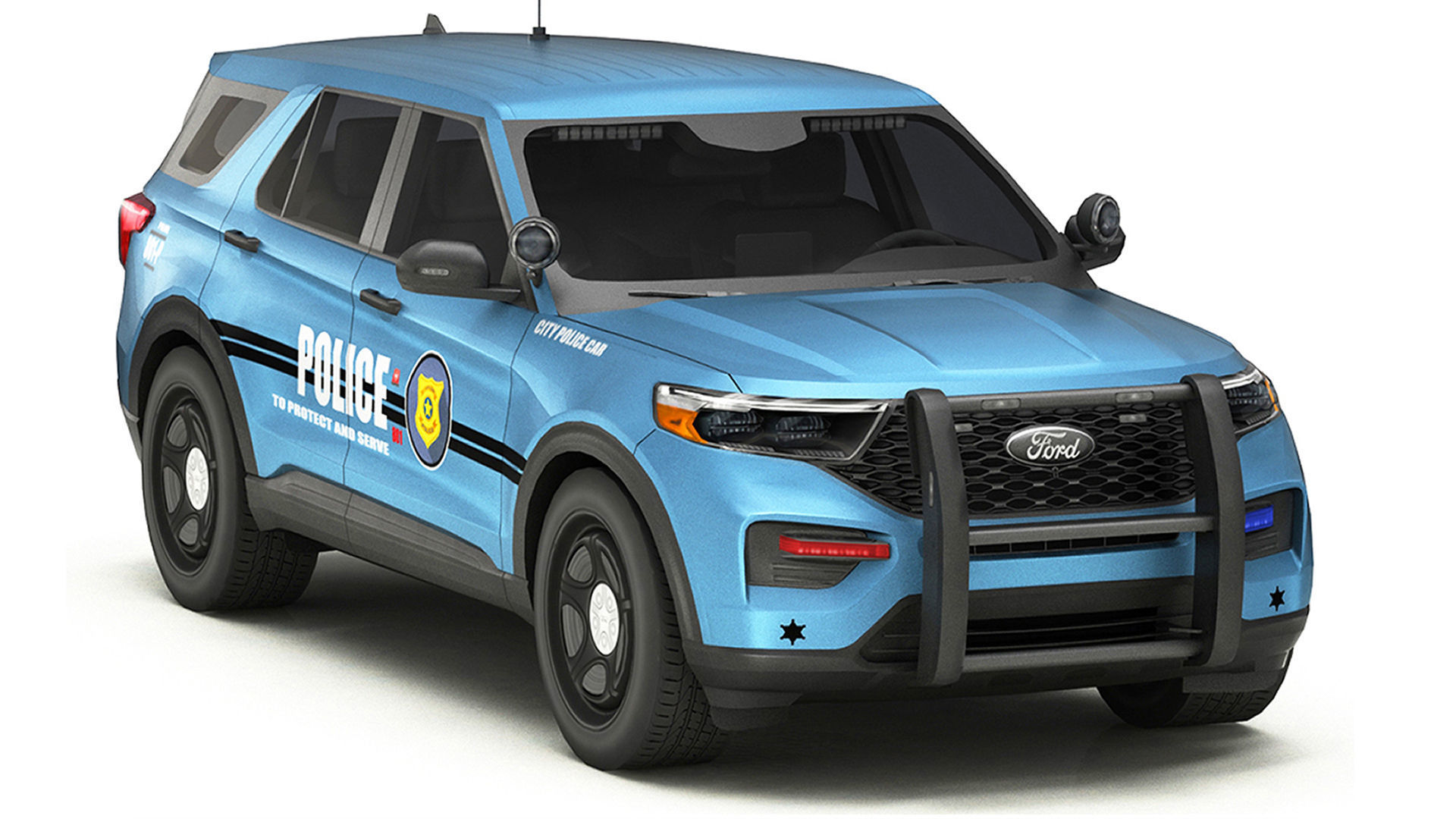 Police Cars Pack Low-poly 3D model_7