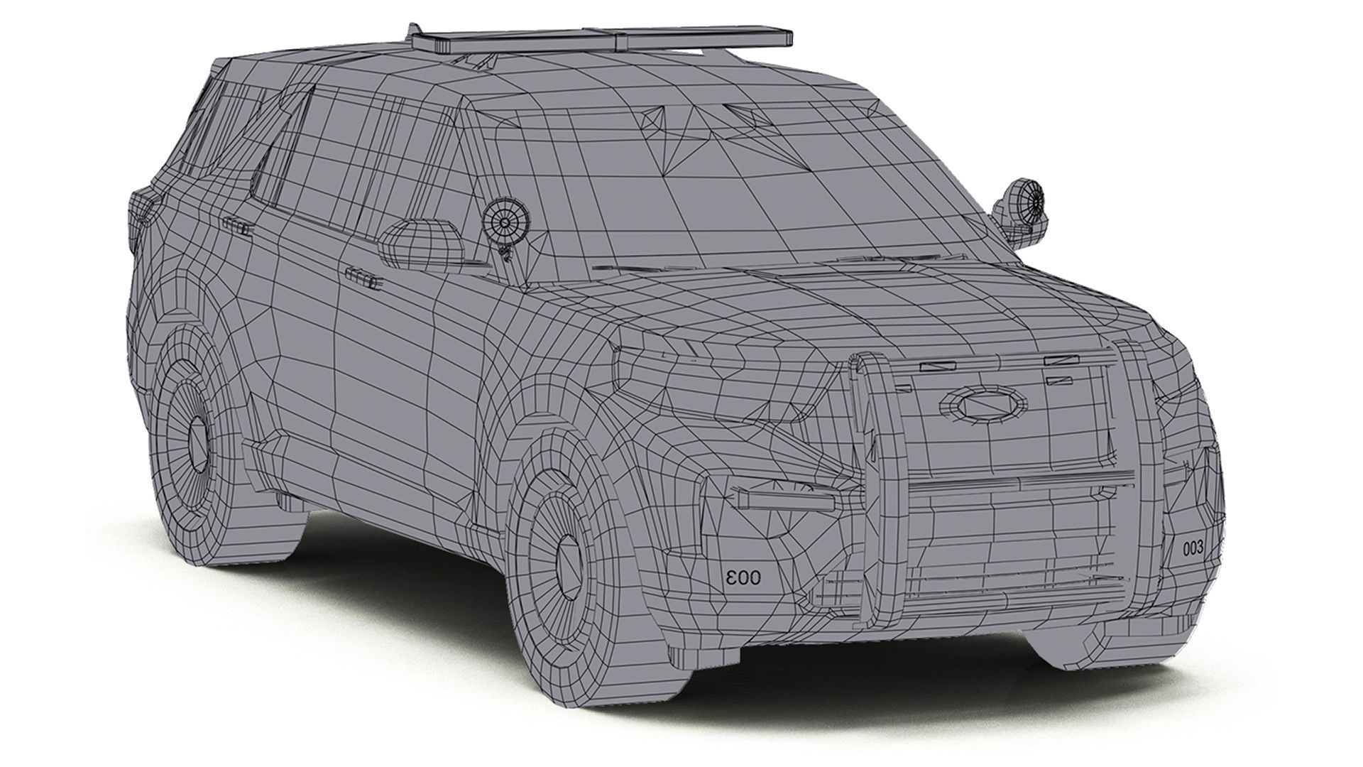 Police Cars Pack Low-poly 3D model_3