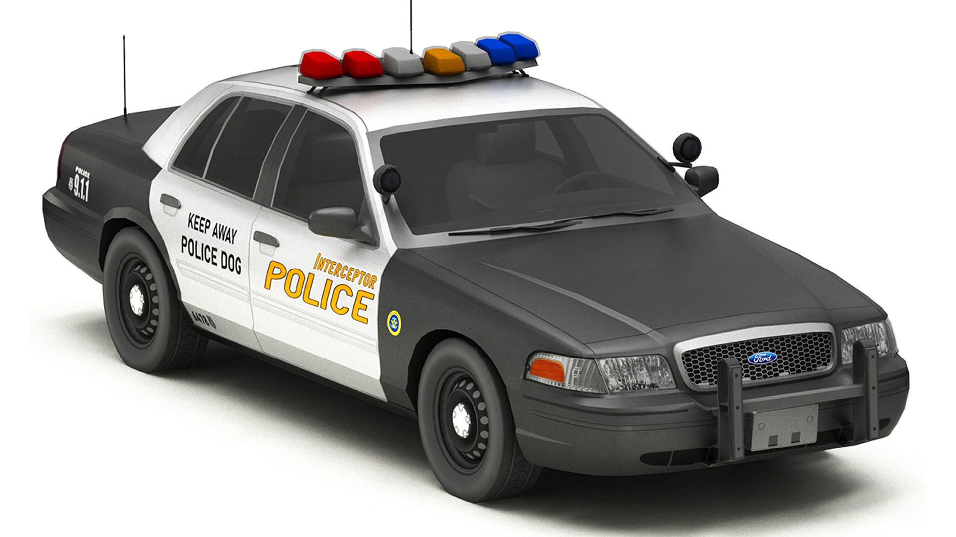 Police Cars Pack Low-poly 3D model_19