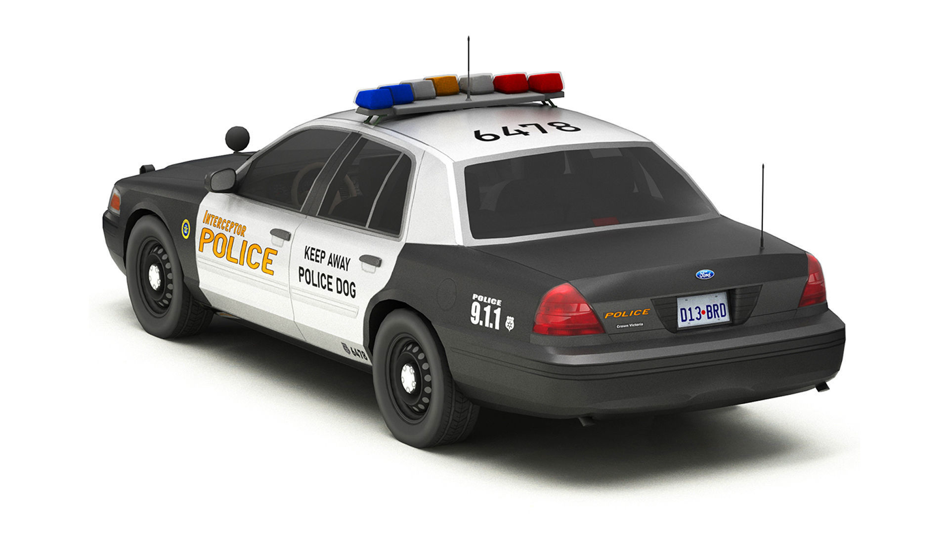 Police Cars Pack Low-poly 3D model_20