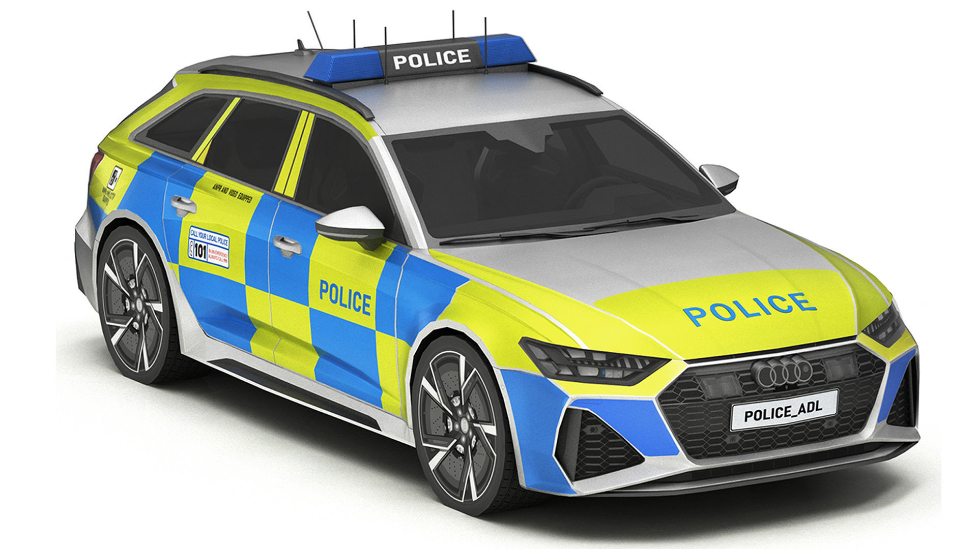 Police Cars Pack Low-poly 3D model_25