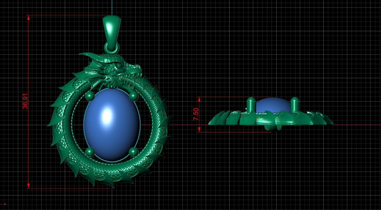 Dragon Ouroboros 3D print model or CNC model 3D print model_2