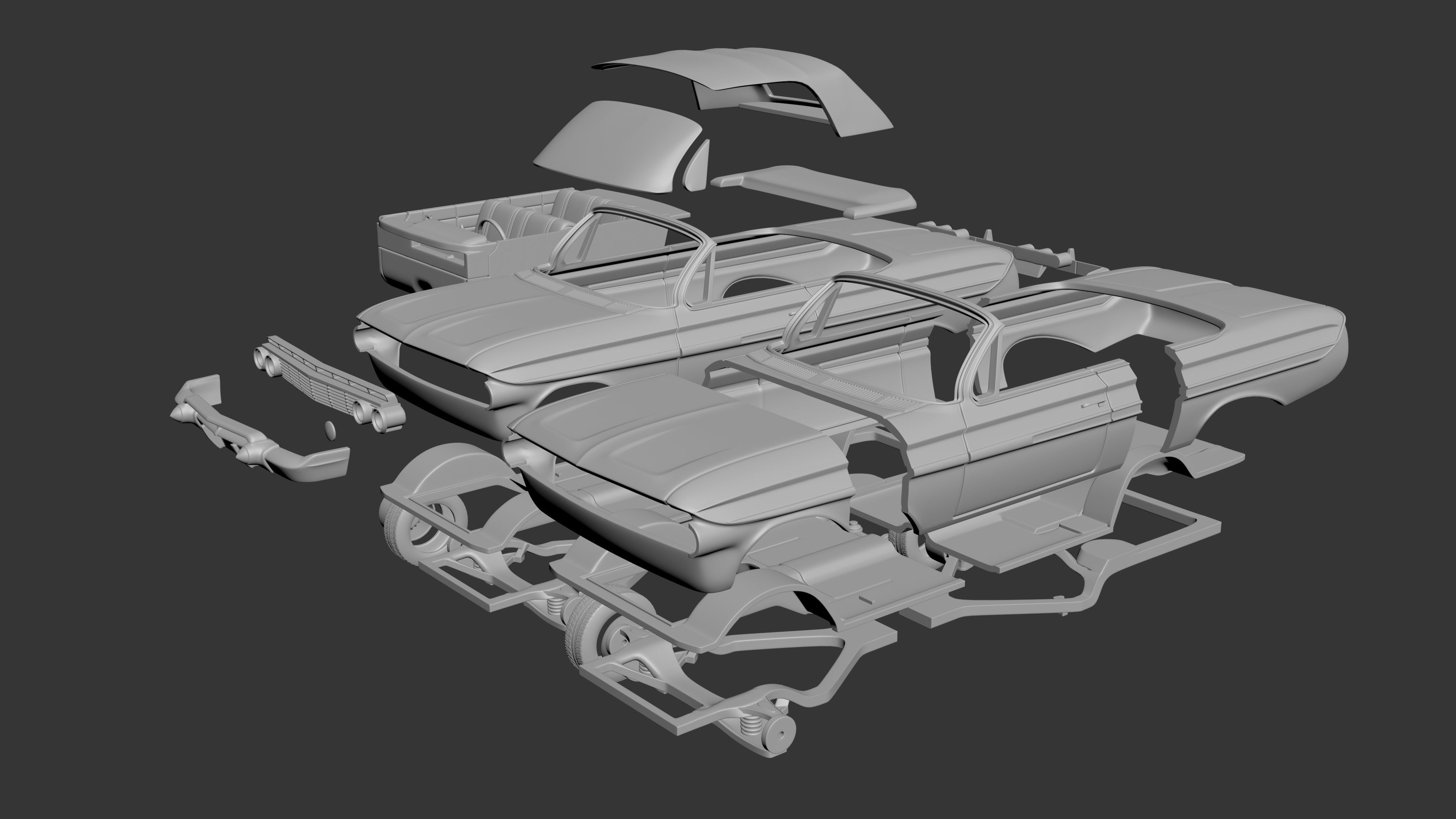 Chevrolet Impala 1961 Convertible 3D print model_11