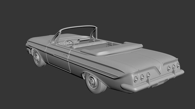 Chevrolet Impala 1961 Convertible 3D print model 3