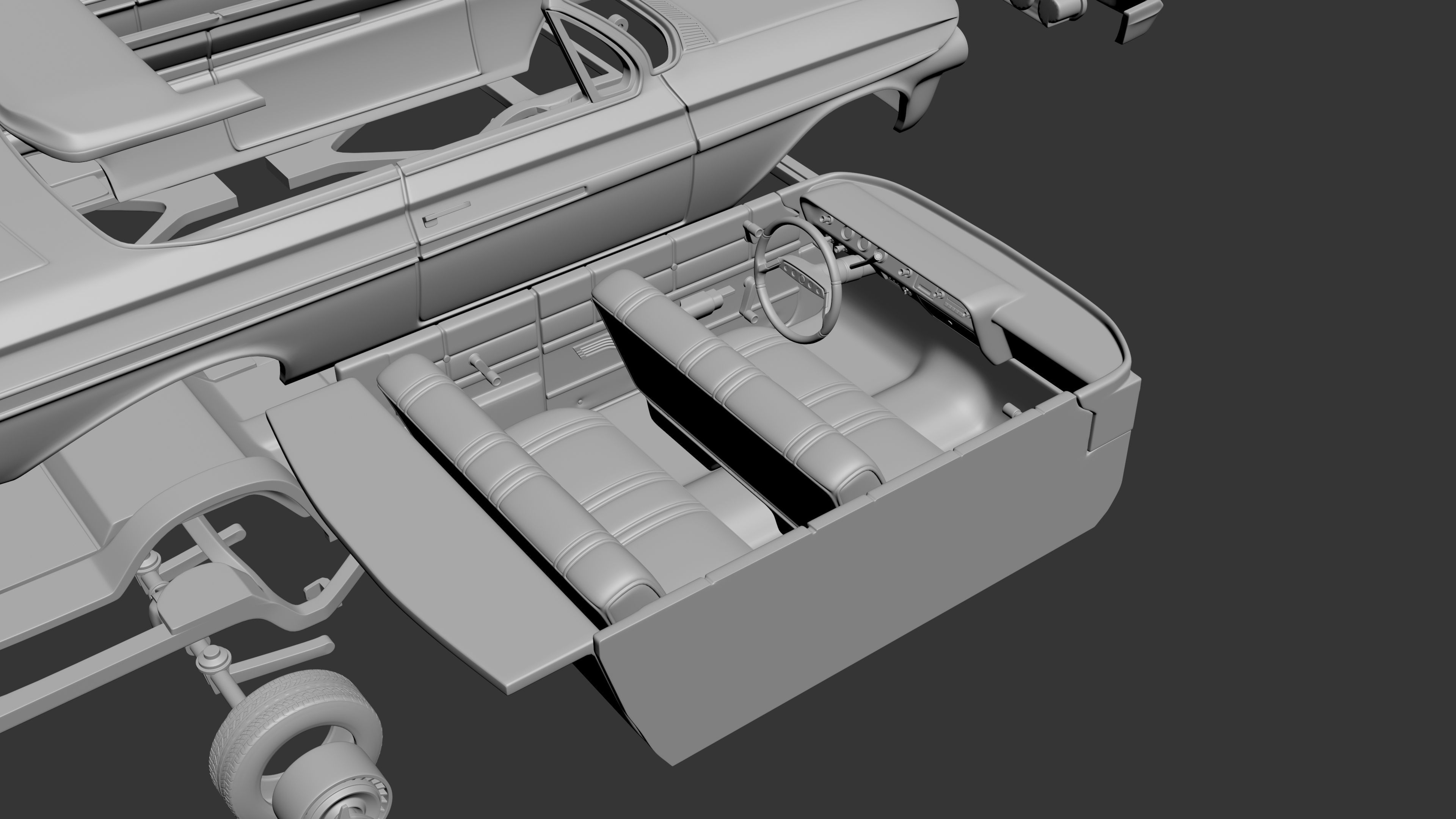 Chevrolet Impala 1961 Convertible 3D print model_13