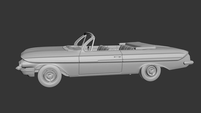 Chevrolet Impala 1961 Convertible 3D print model 2