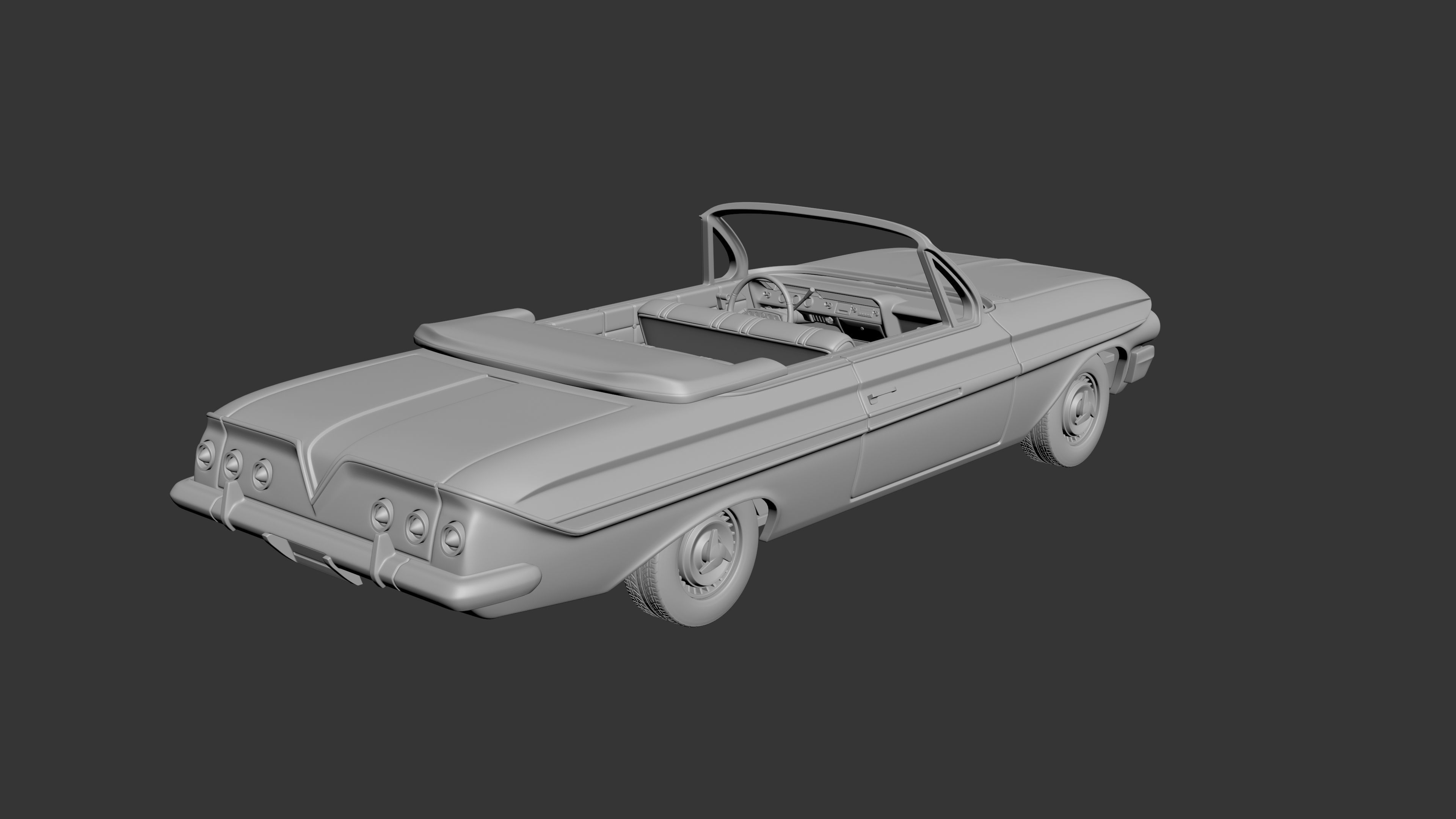 Chevrolet Impala 1961 Convertible 3D print model_4