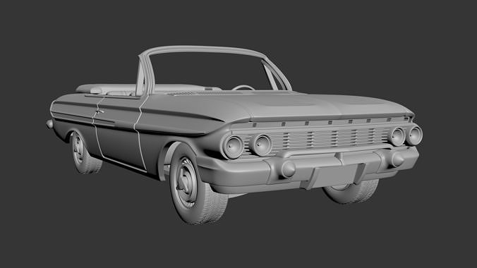 Chevrolet Impala 1961 Convertible 3D print model 7