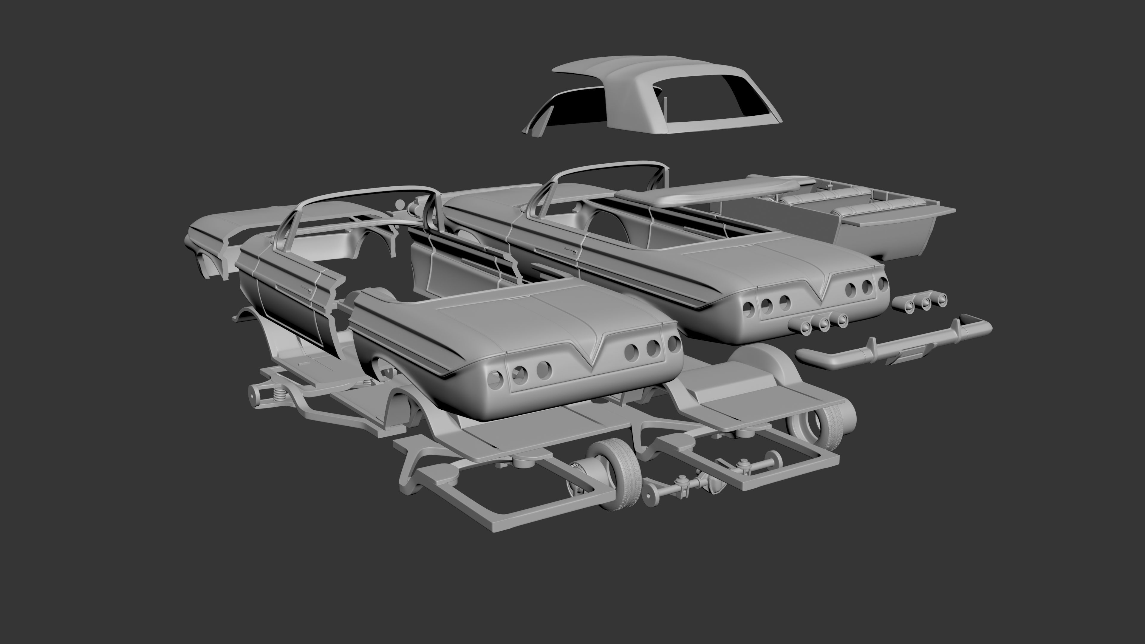 Chevrolet Impala 1961 Convertible 3D print model_12