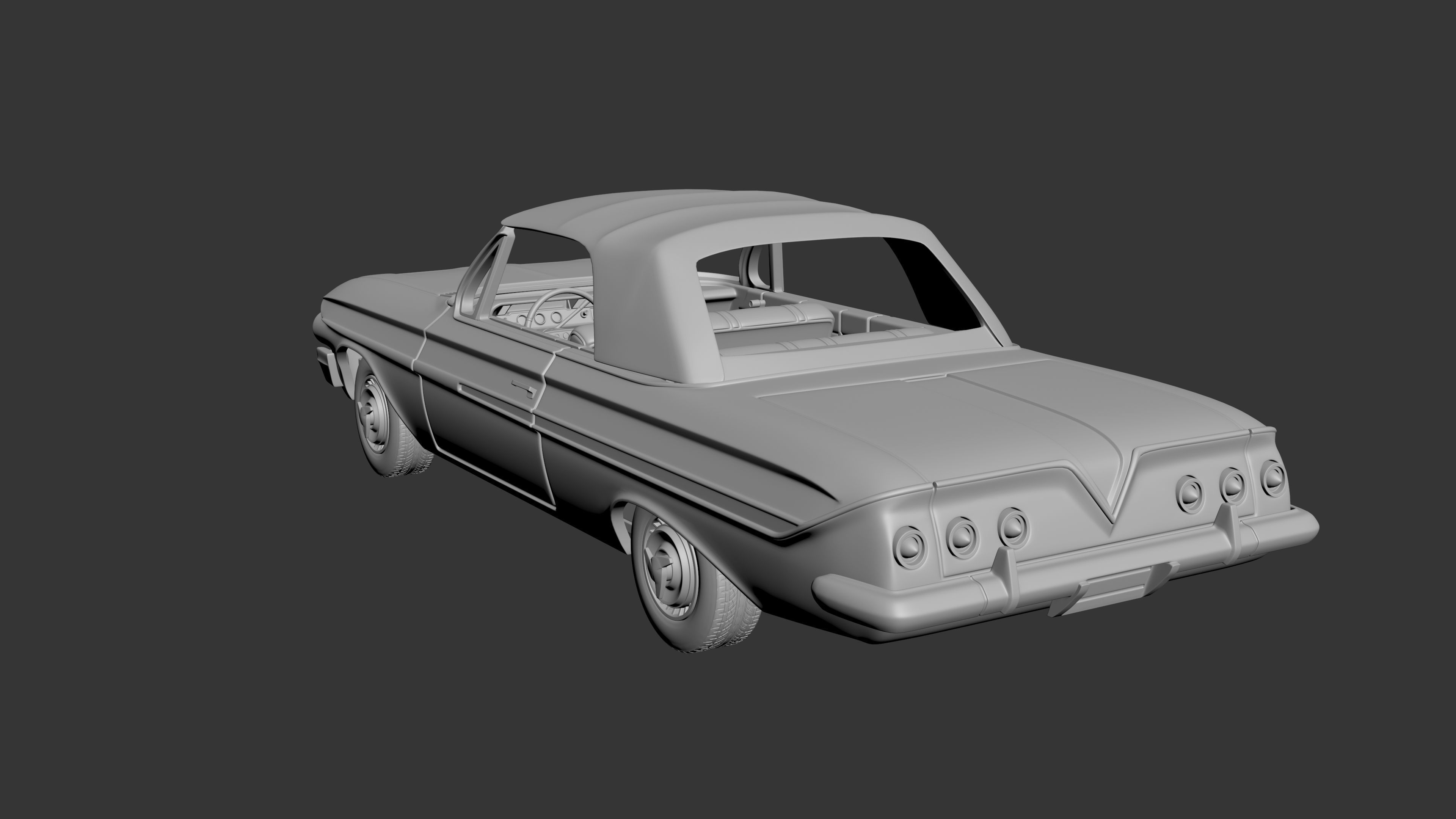 Chevrolet Impala 1961 Convertible 3D print model_9