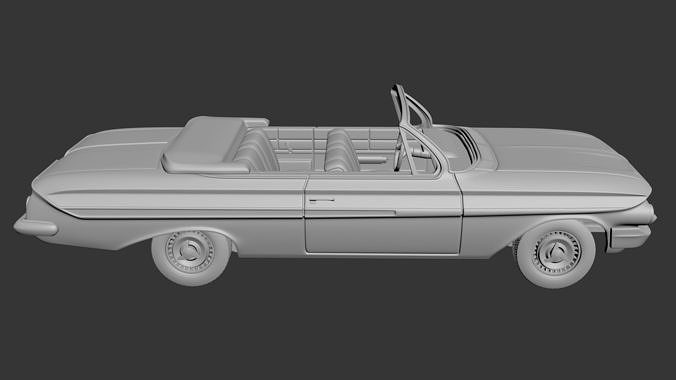 Chevrolet Impala 1961 Convertible 3D print model 6
