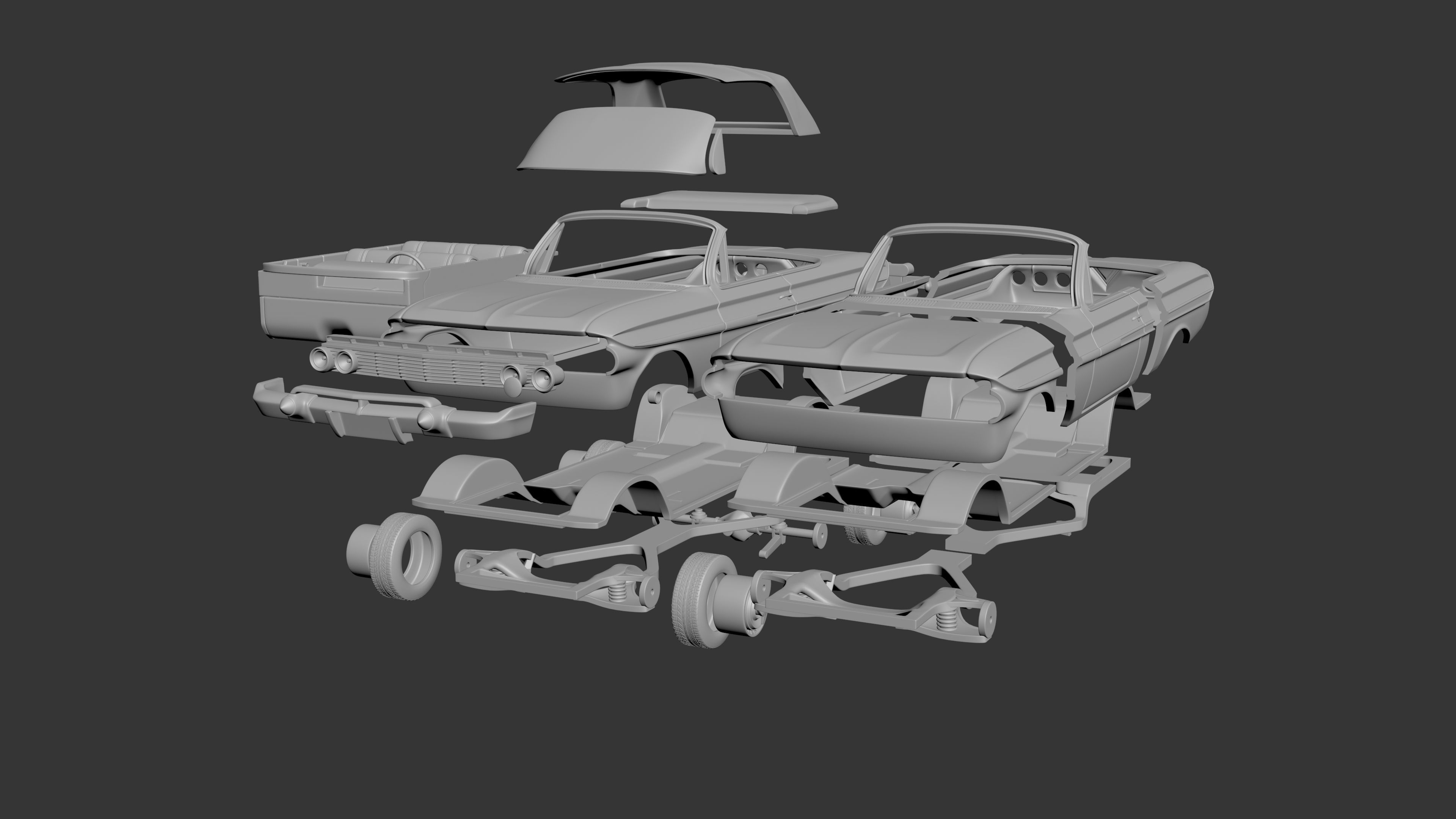 Chevrolet Impala 1961 Convertible 3D print model_10