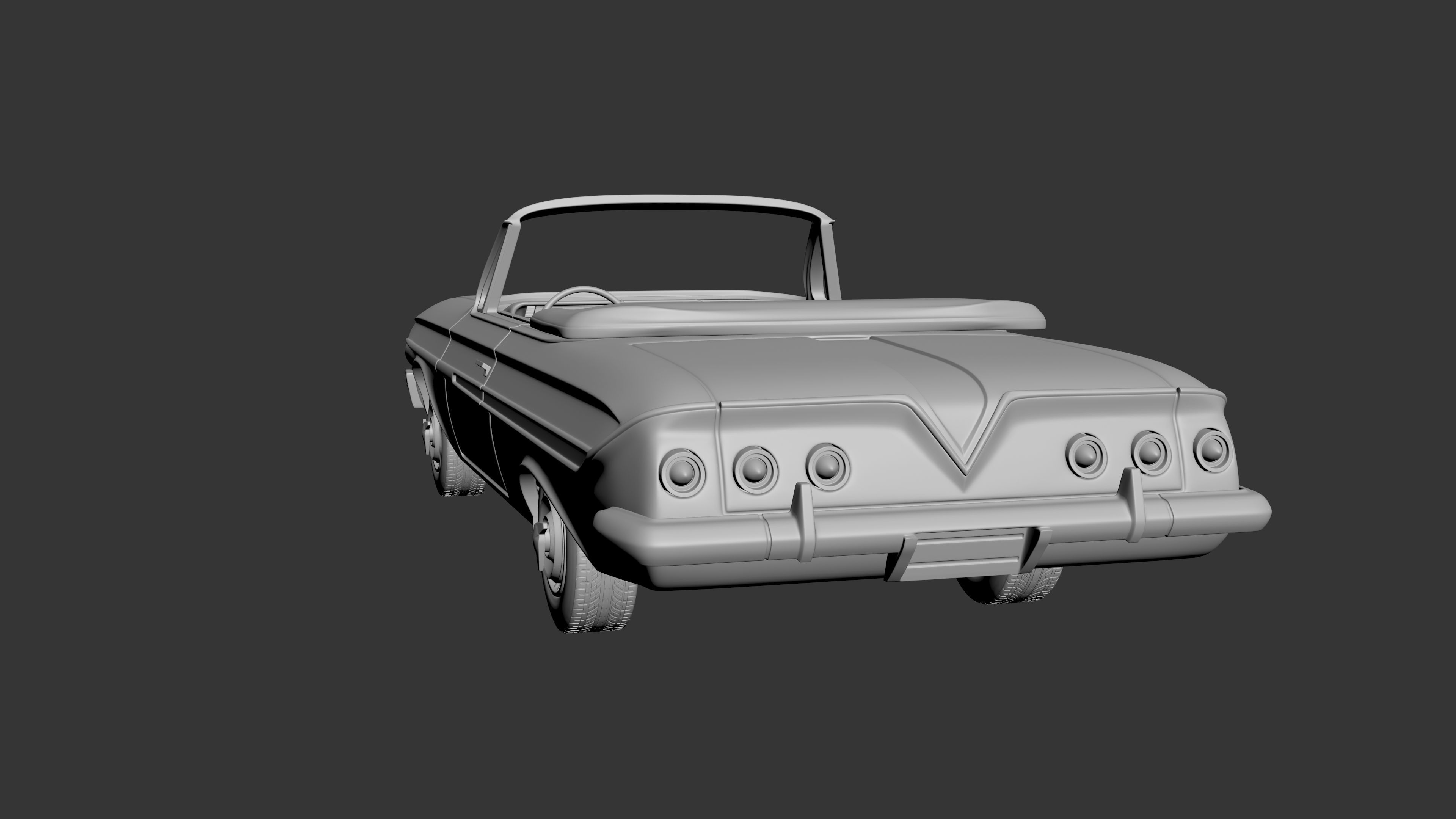 Chevrolet Impala 1961 Convertible 3D print model_3