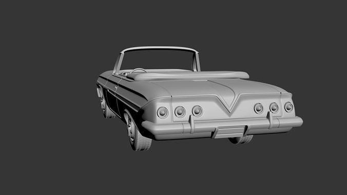 Chevrolet Impala 1961 Convertible 3D print model 4