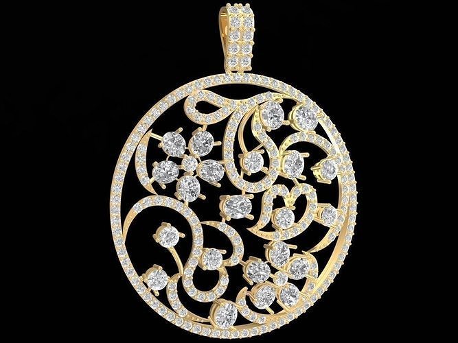 newdesign asian diamond lady pendant 3236 3D print model