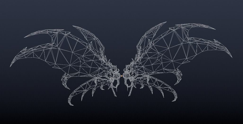 halloween Wing Low-poly 3D model_2