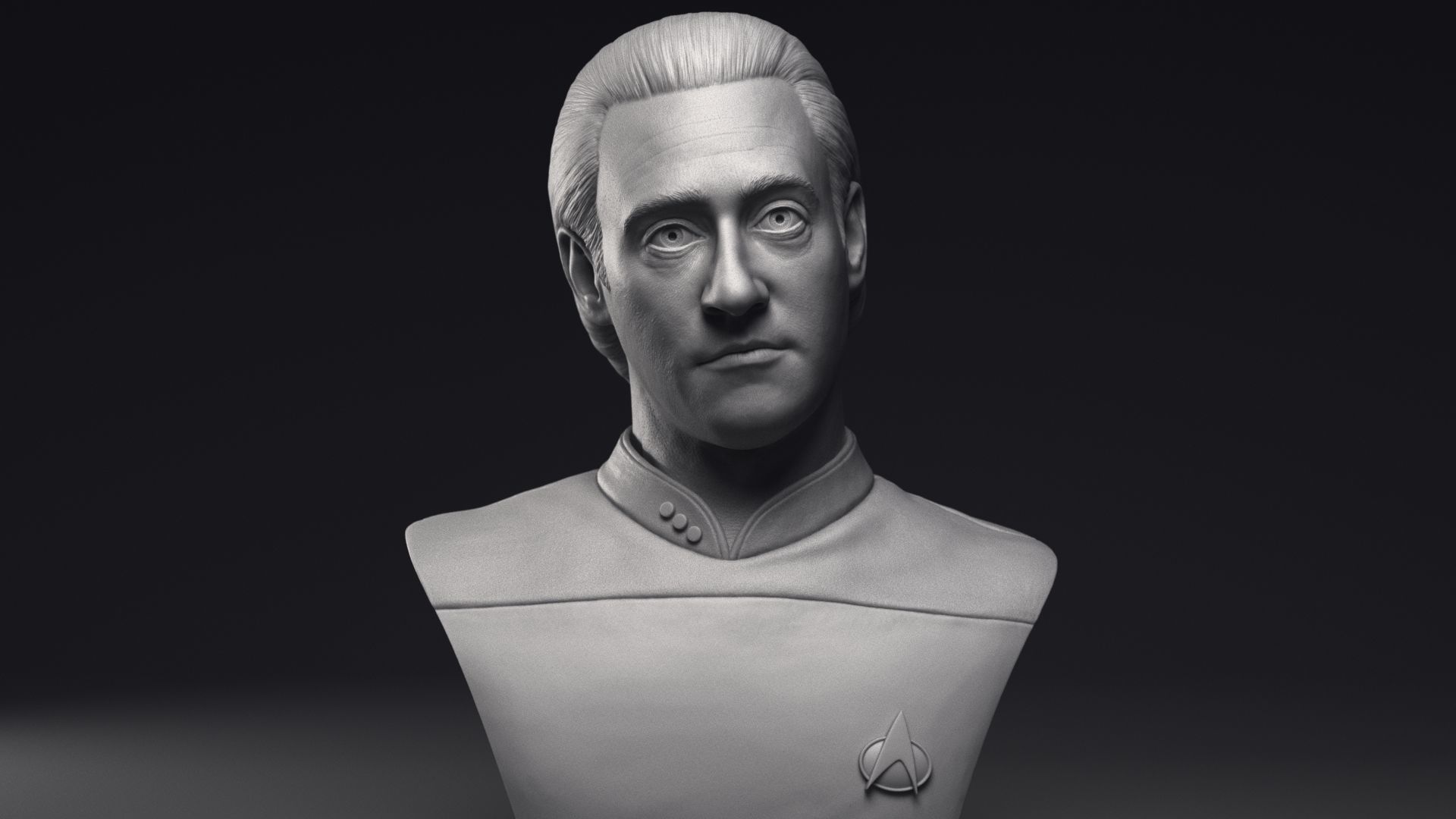 Brent Spiner as Lt Commander Data bust Printable 3D Model 3D print model_11