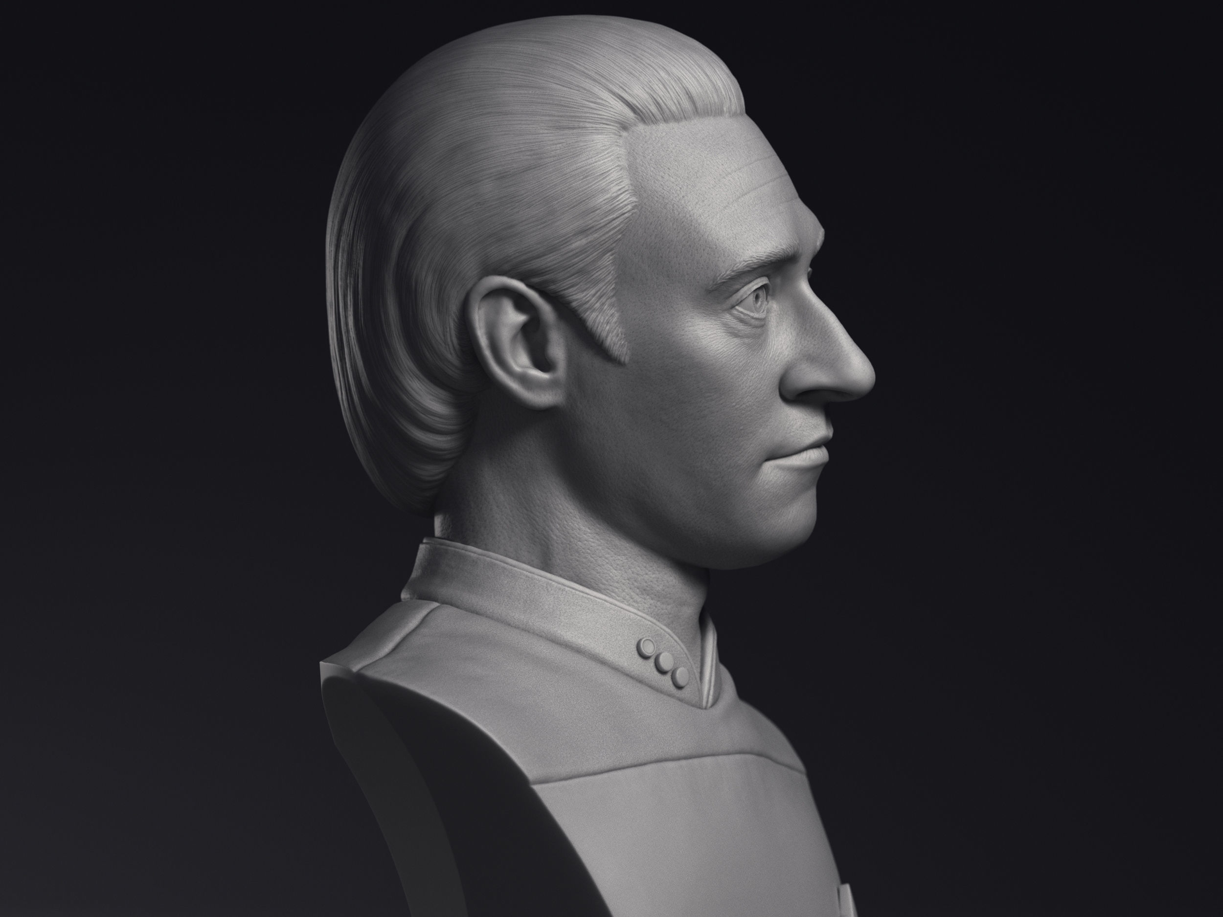 Brent Spiner as Lt Commander Data bust Printable 3D Model 3D print model_8