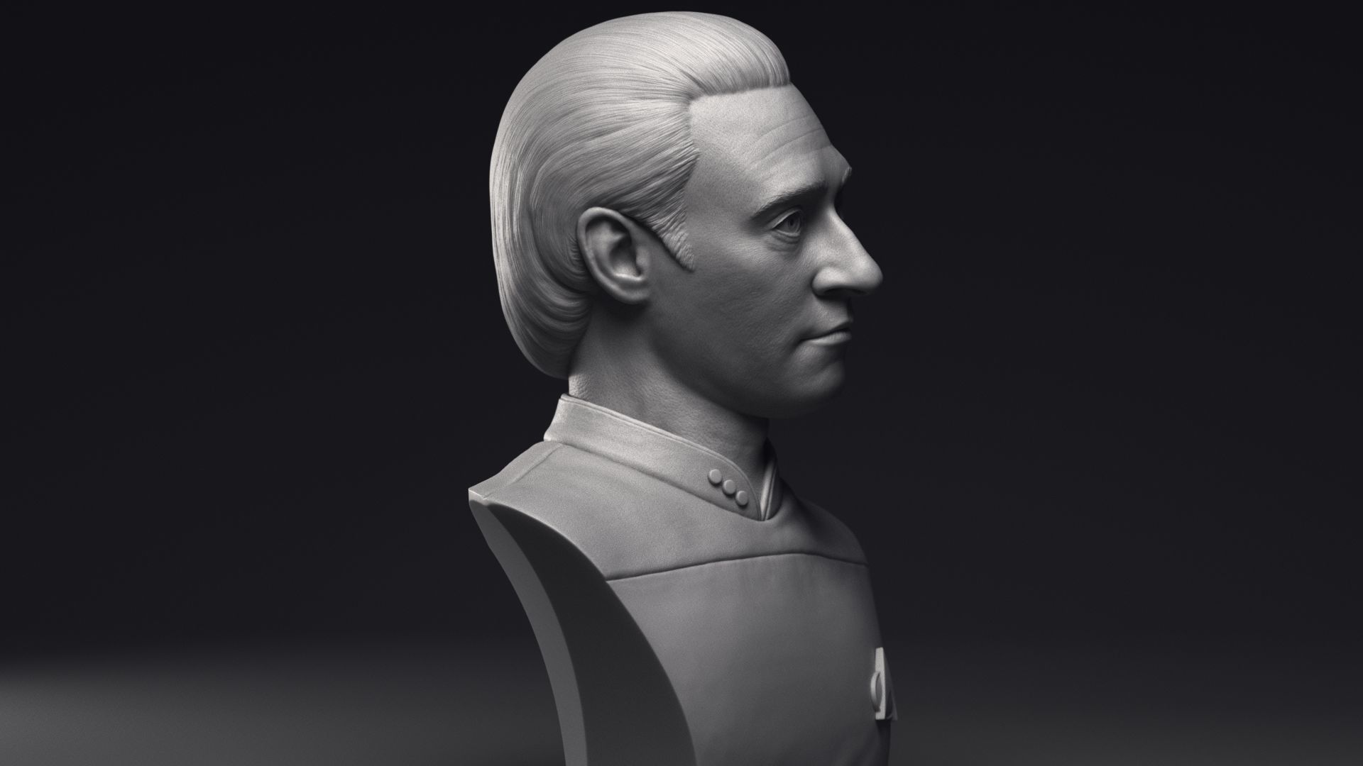 Brent Spiner as Lt Commander Data bust Printable 3D Model 3D print model_23