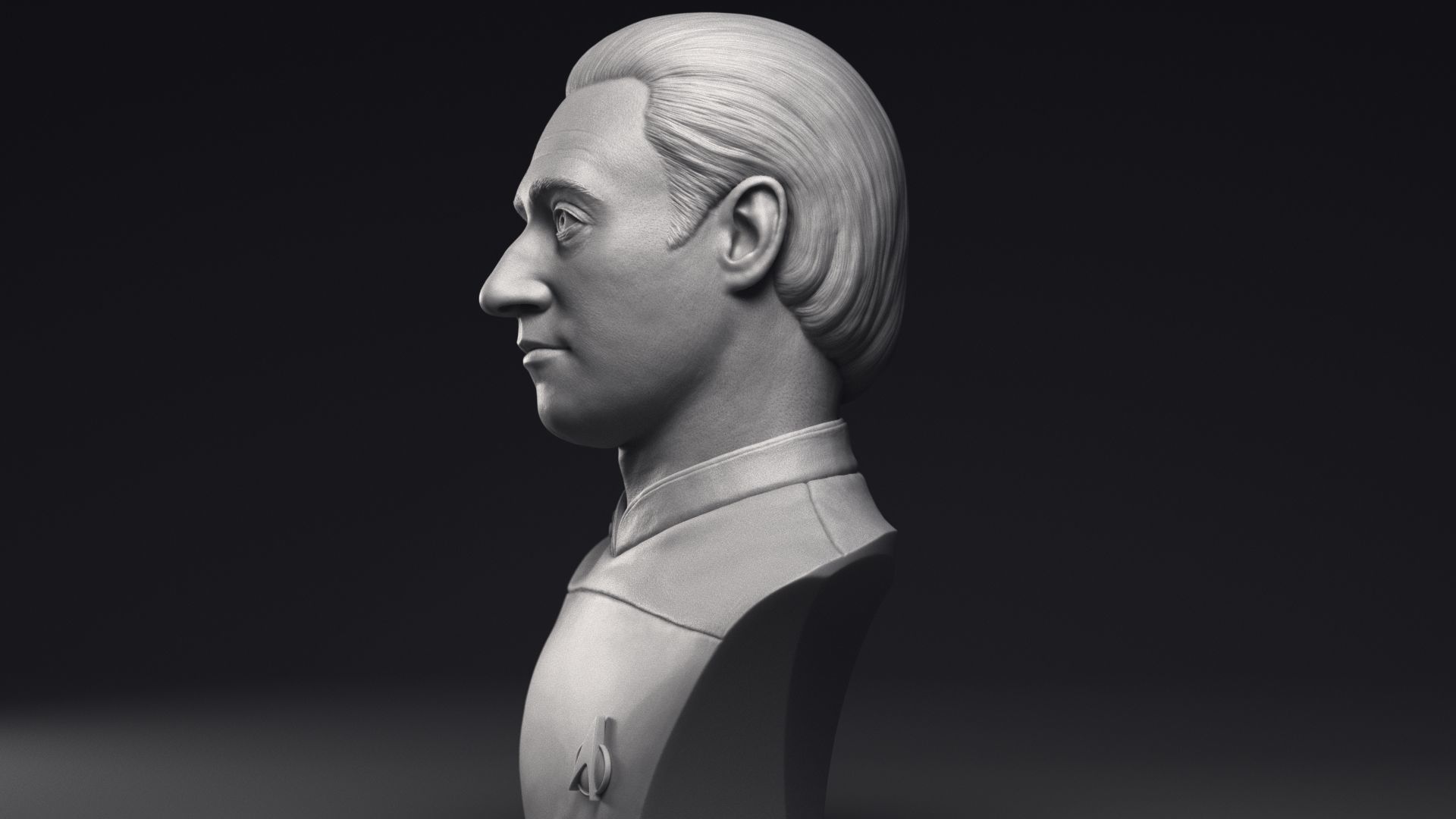 Brent Spiner as Lt Commander Data bust Printable 3D Model 3D print model_14