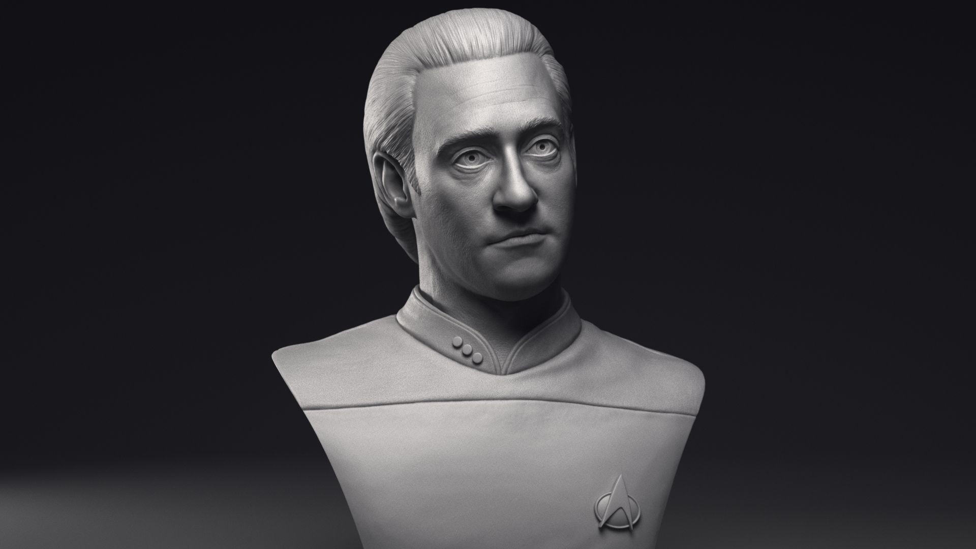 Brent Spiner as Lt Commander Data bust Printable 3D Model 3D print model_25