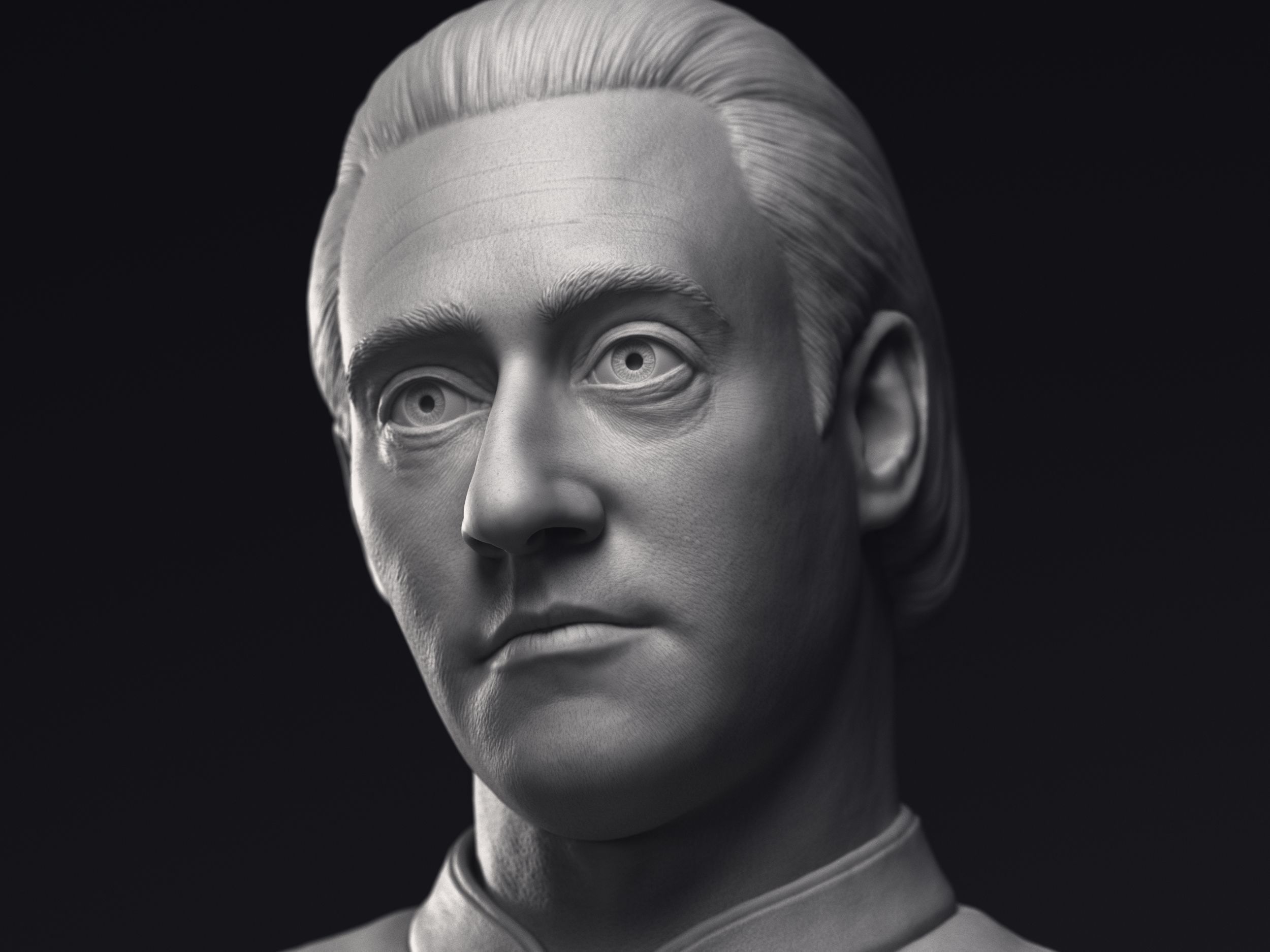 Brent Spiner as Lt Commander Data bust Printable 3D Model 3D print model_2