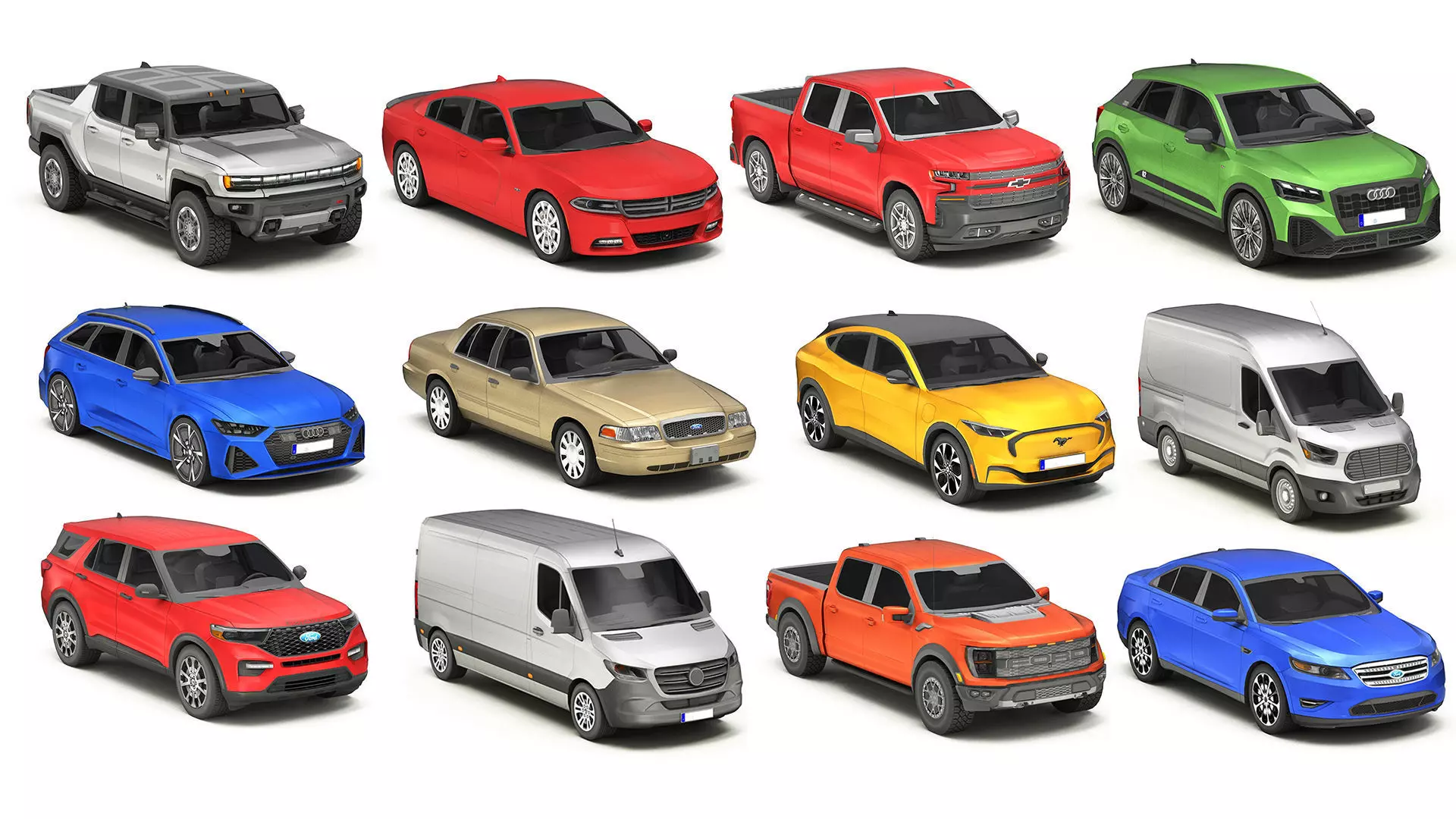 Low Poly Cars Pack 1 Low-poly 3D model_0