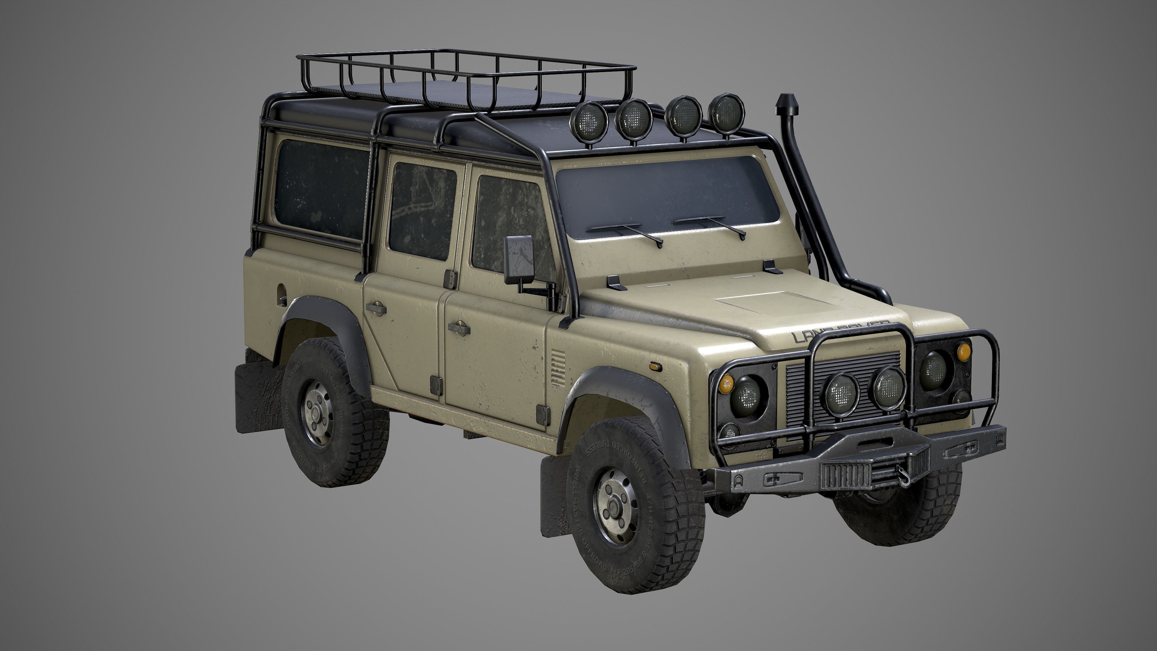 Land Rover Defender Low-poly 3D model_3