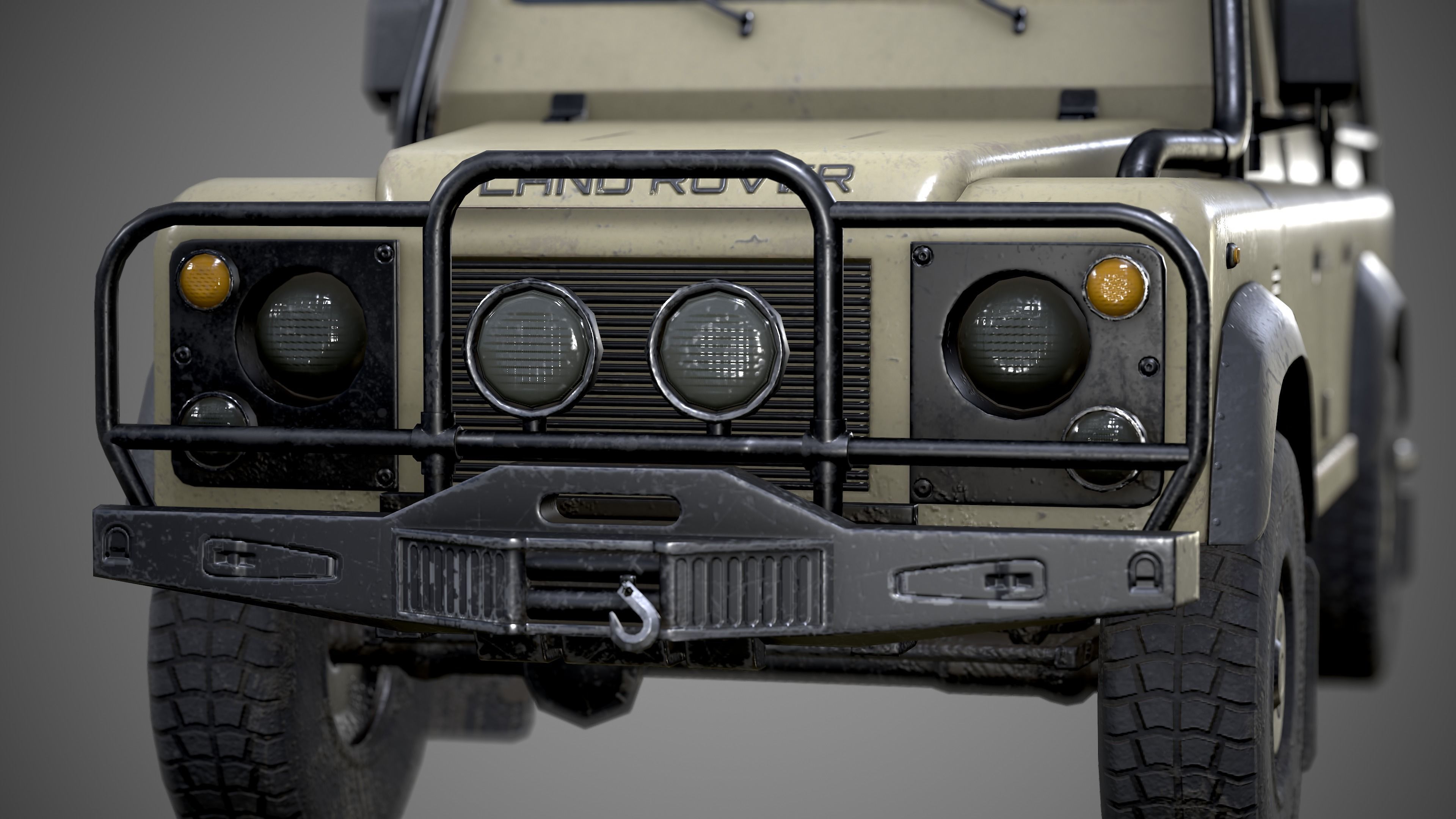 Land Rover Defender Low-poly 3D model_8