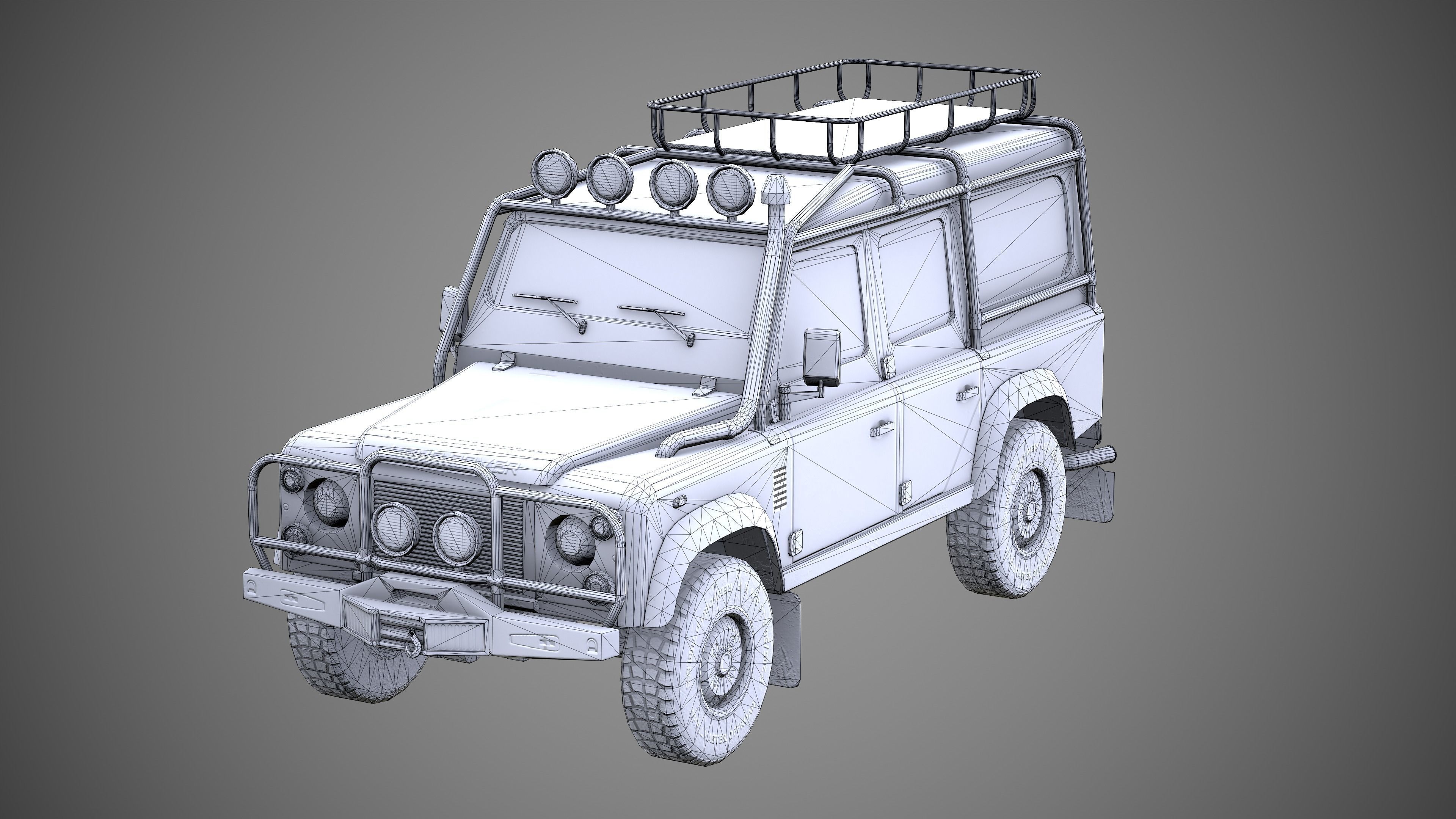 Land Rover Defender Low-poly 3D model_17