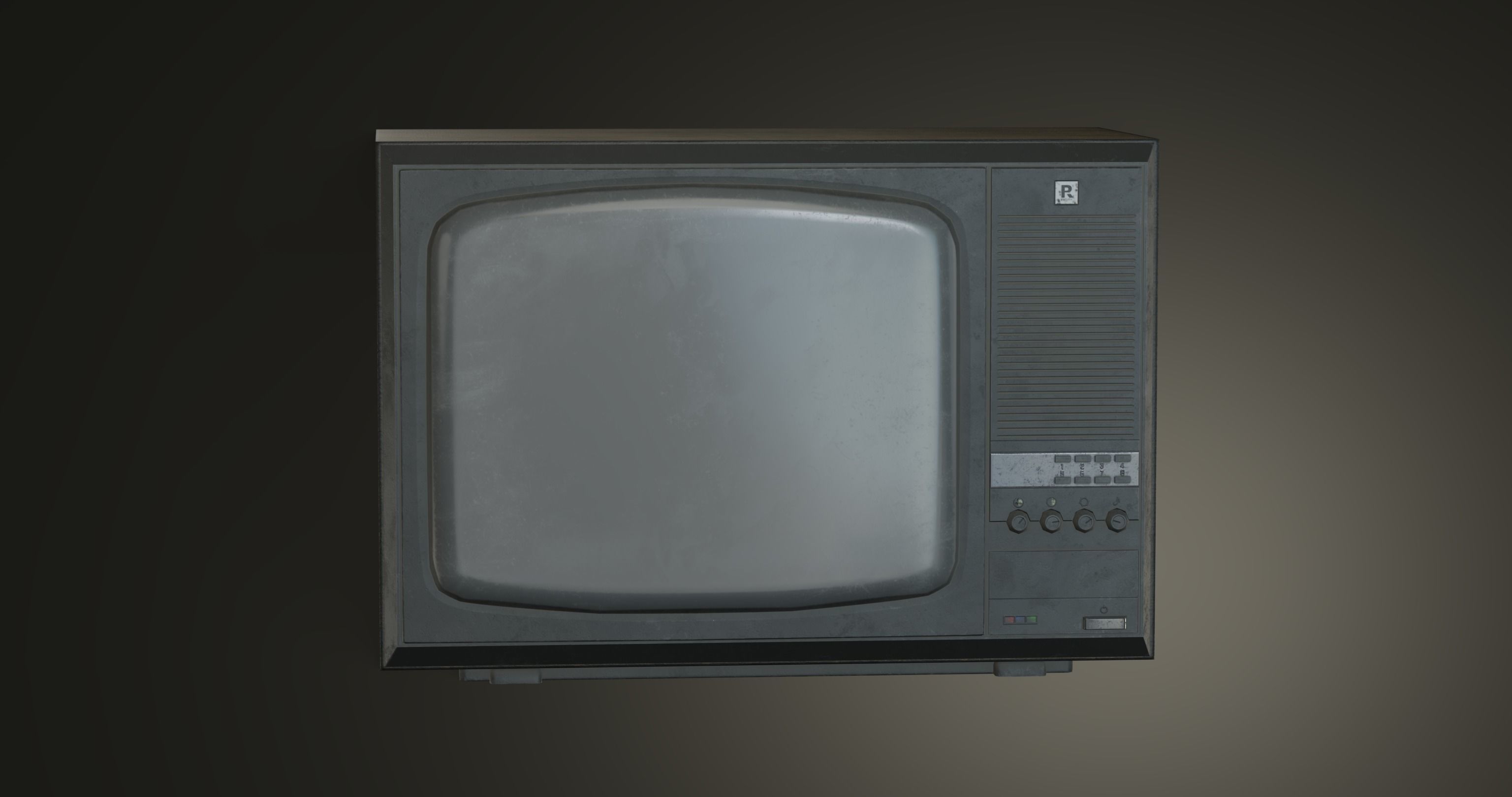 Antique TV Old Television Low-poly 3D model_1