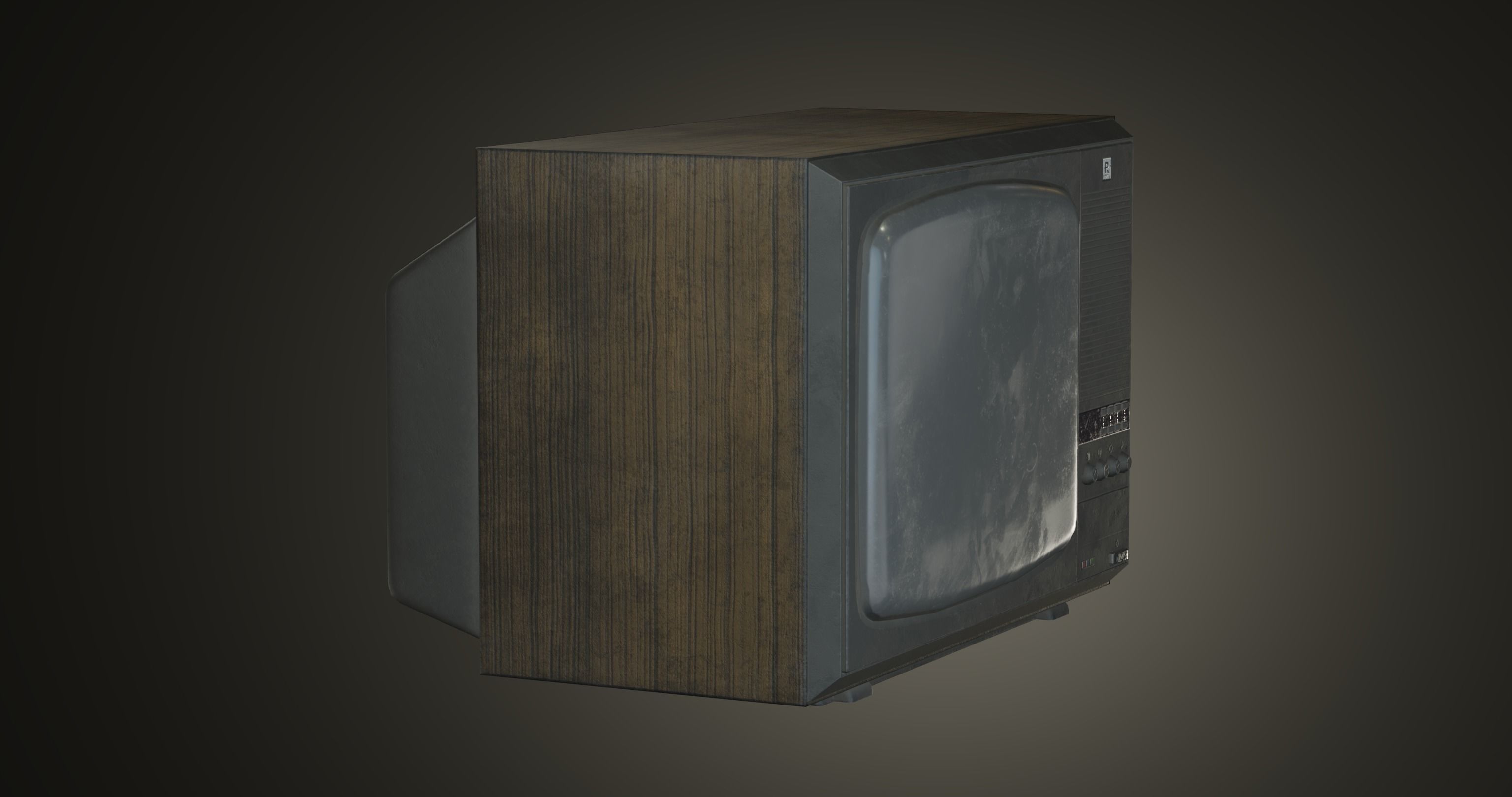 Antique TV Old Television Low-poly 3D model_4