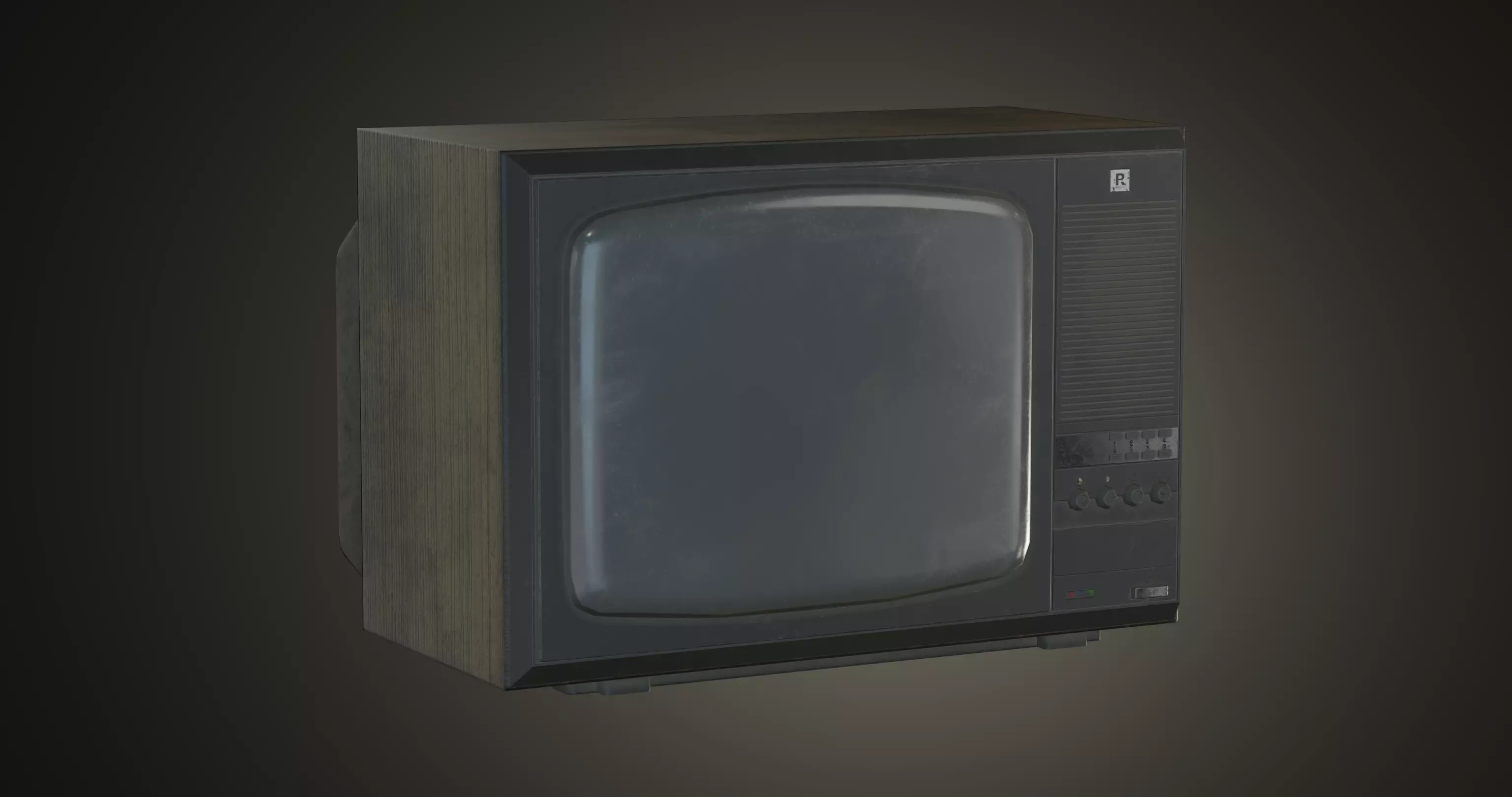Antique TV Old Television Low-poly 3D model_0