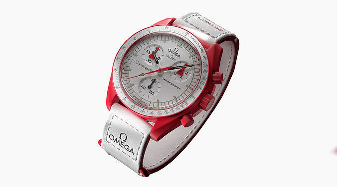 Swatch X Omega MoonSwatch Mars Low-poly 3D model