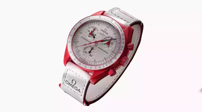 Swatch X Omega MoonSwatch Mars Low-poly 3D model