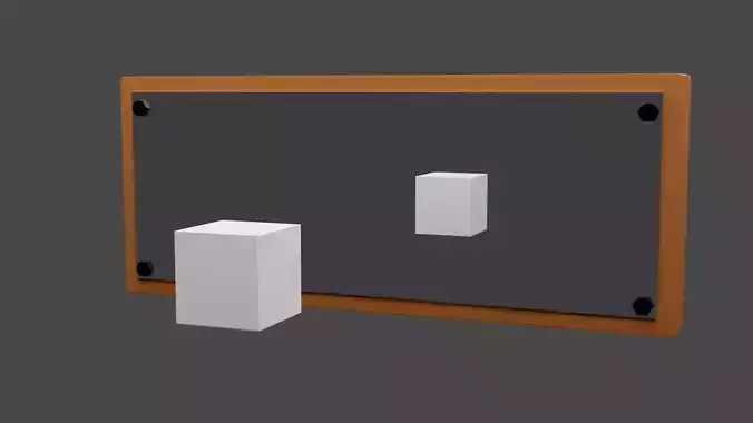 Lowpoly mirror with two cubes