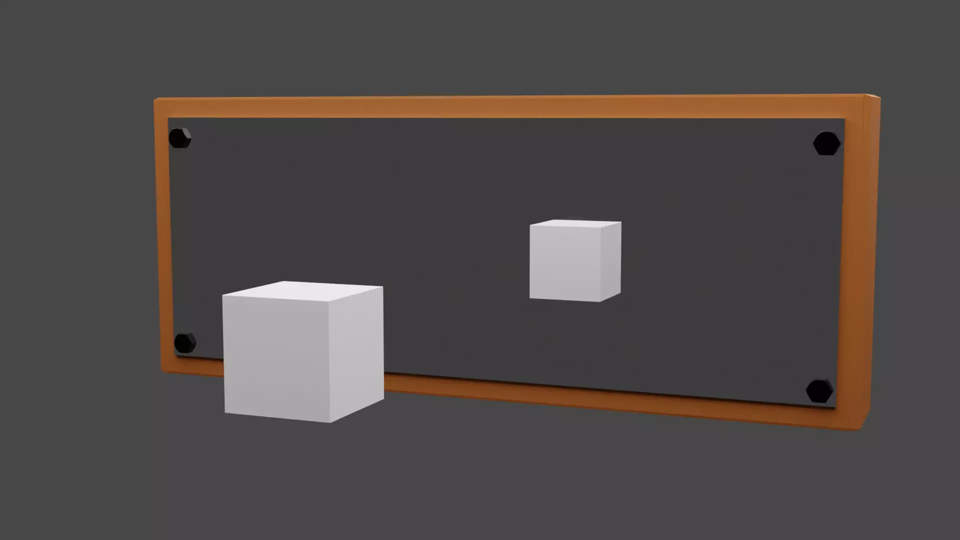 Lowpoly mirror with two cubes Low-poly 3D model_0