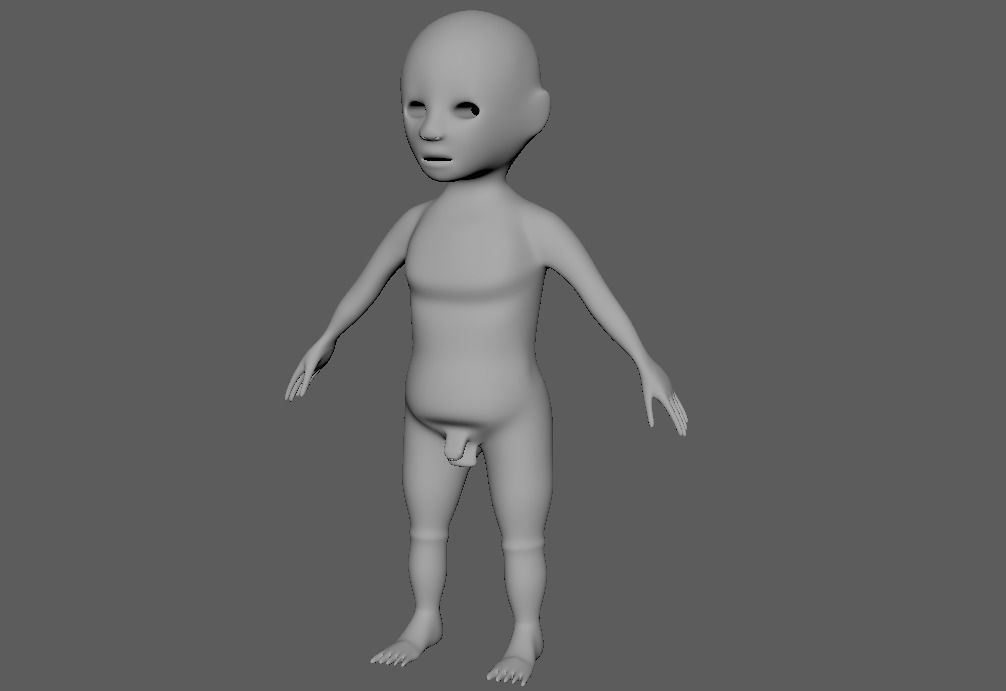 BabyBoy Basemesh 3D model_5