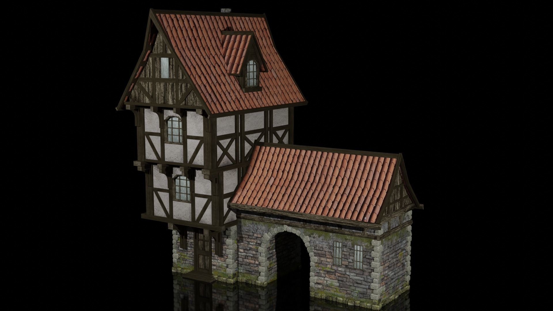 MEDIEVAL HOUSE Low-poly 3D model_1