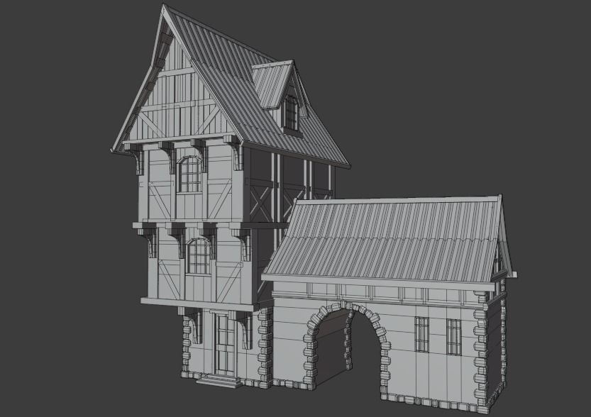 MEDIEVAL HOUSE Low-poly 3D model_6