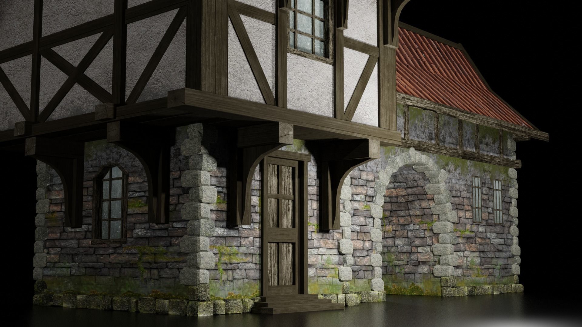 MEDIEVAL HOUSE Low-poly 3D model_4