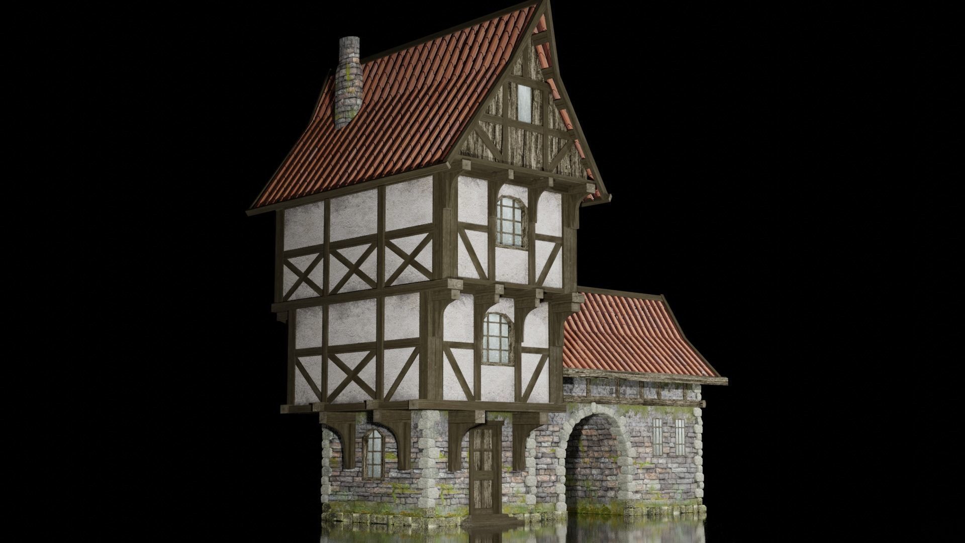 MEDIEVAL HOUSE Low-poly 3D model_2